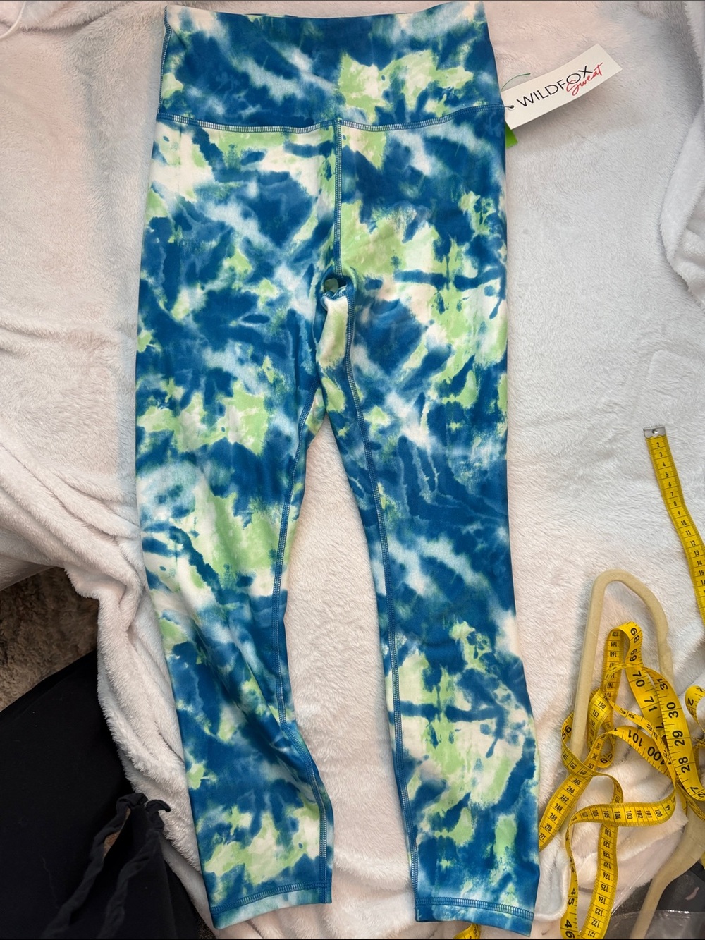 Wildfox Kids Blue, Green & White Tie-Dye Leggings 2222
